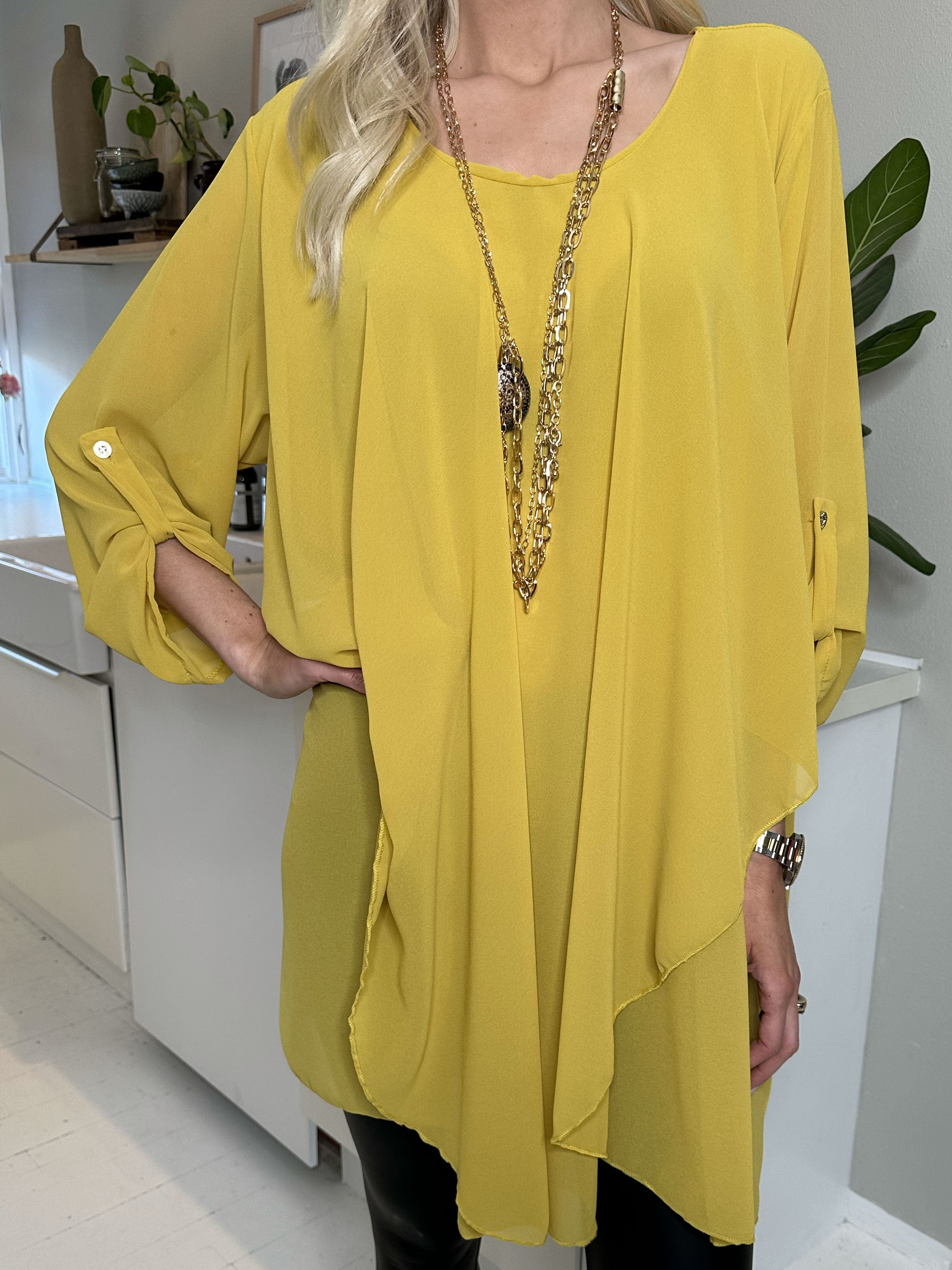 Wanda long sleeve - Tunikakjole i chiffon